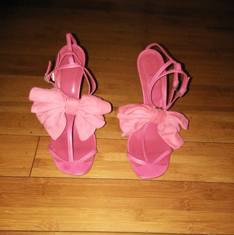 Genuine Leather Open toe Sandal with Big Bow sz 41 - Picture 2 of 5